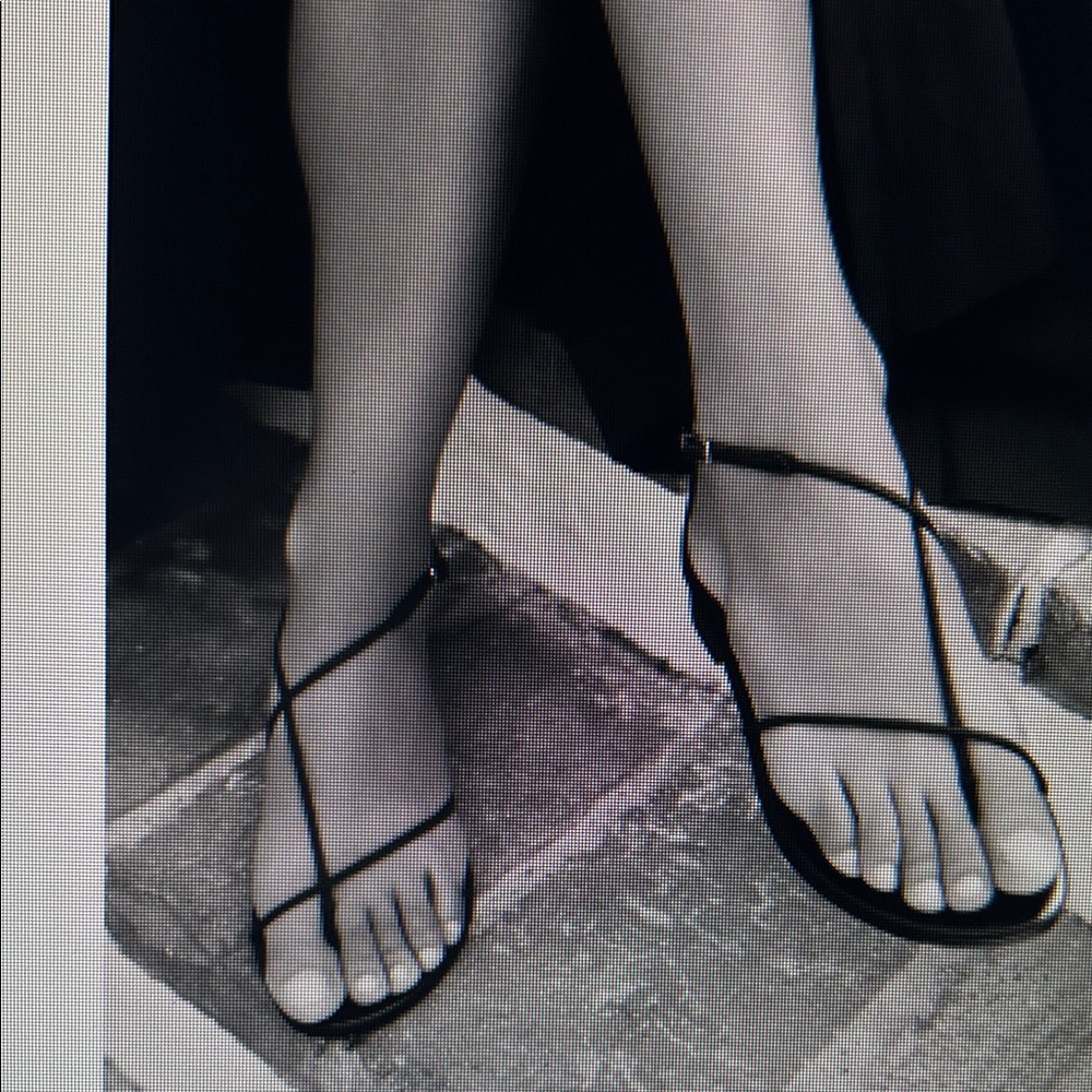 Emme Parsons Black String Sandals
